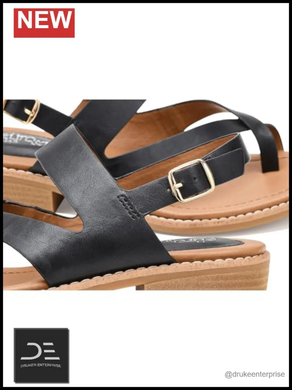 Women's Nessie Slingback Sandals Block Heel Faux Leather Padded Sock Lining